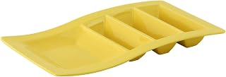 Tuxton China GZS-800 Taco Plate, 14-5/8" x 8-5/8" x 1-5/8"H, Rectangular, Stackable, Microwave and Dishwasher Safe, Oven Proof, Fully Vitrified, Ceramic, TuxTrendz, Specialty Items, Saffron