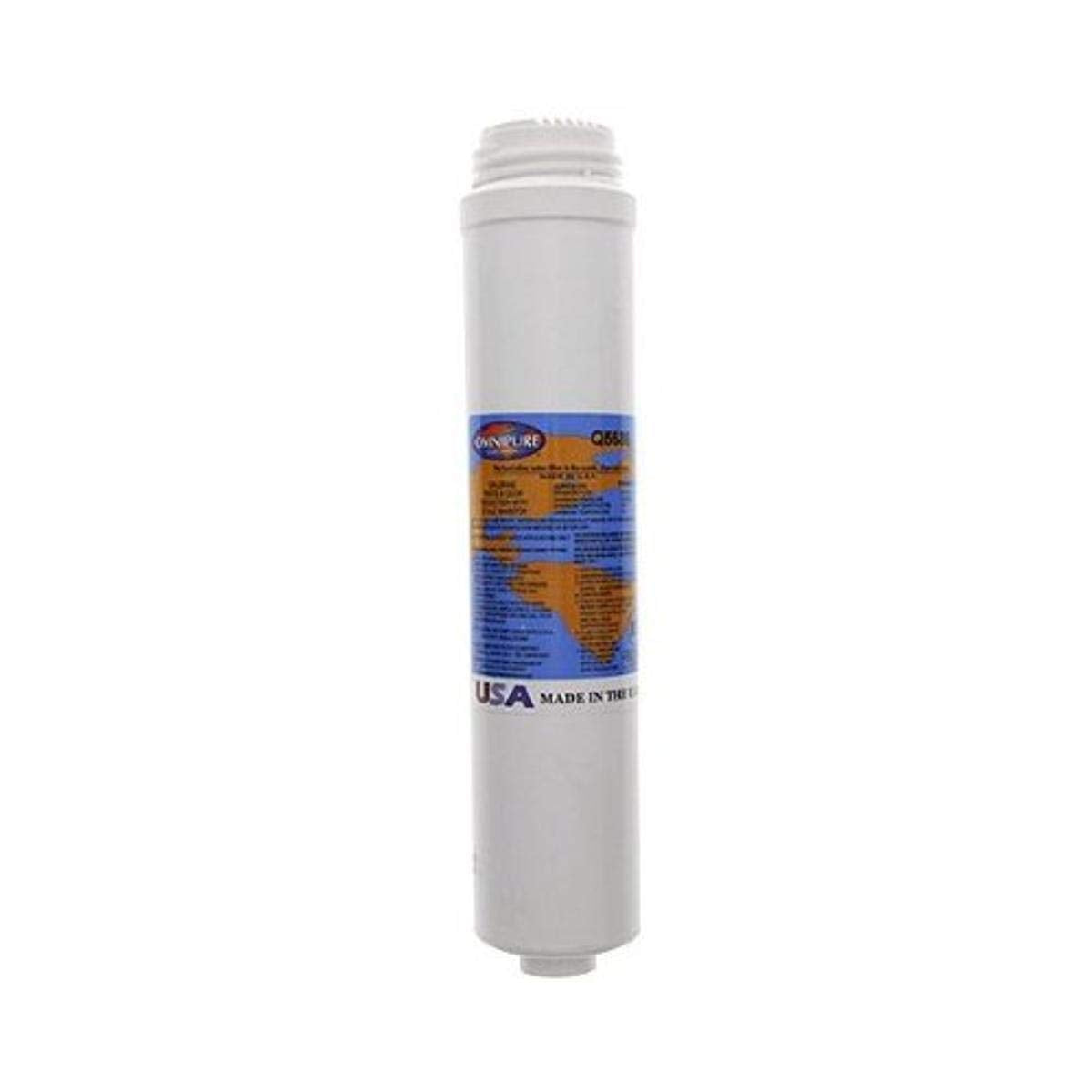Q-Series Phosphate GAC Water Filter by Omnipure – 2.5" diameter, Polypropylene (PP), White, Model Q5686