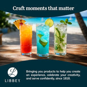 Libbey Tiki Bamboo / 4 Count (Pack of 1) / Modern Highball Glasses