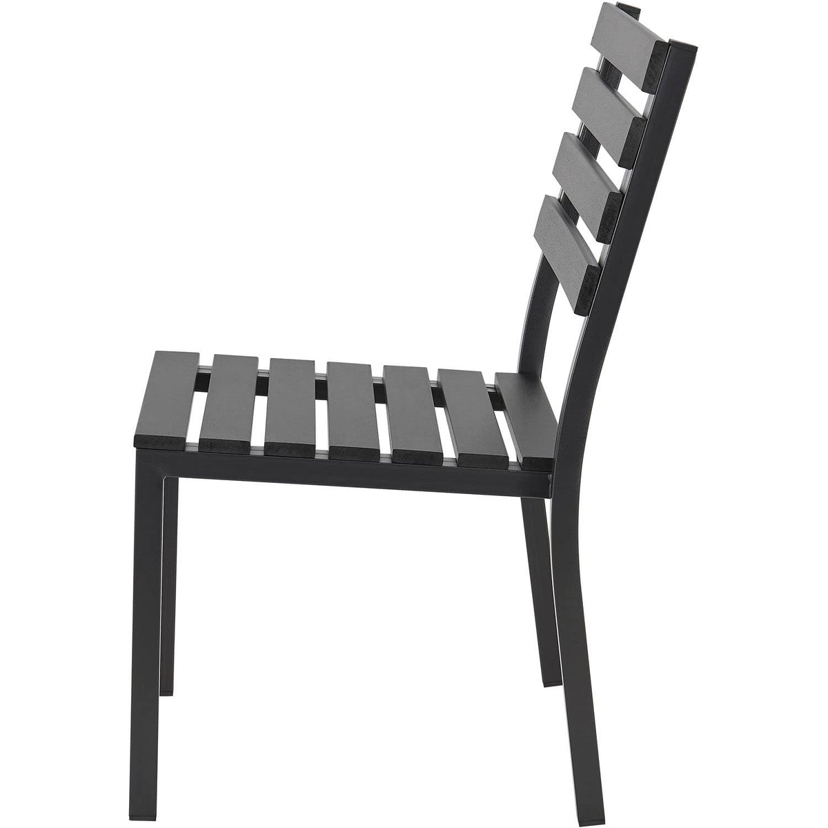 Stackable Outdoor Dining Armless Chair by Global Industrial – Alloy Steel, Black, Model 436986BK