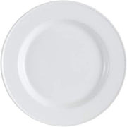 CAC China EVT-21 Elegant Everest Fully Glazed Porcelain Round Plate, 12" Diameter by 1", Bone White (Box of 12)