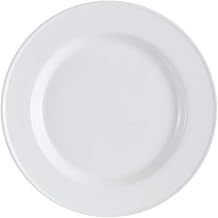 CAC China EVT-6 Elegant Everest Fully Glazed Porcelain Round Plate, 6-1/2" Diameter by 3/4", Bone White (Box of 36)