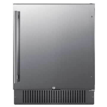 Summit 27” Refrigerator by Summit Appliance – 27" Wide, 4.98 cubic_feet, Stainless Steel, Black, Model FF27BSS