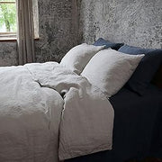 LinenMe Stone Washed Bed Linen Duvet Silver King (104" x 86"), 100% European Linen, Prewashed, Hand Made