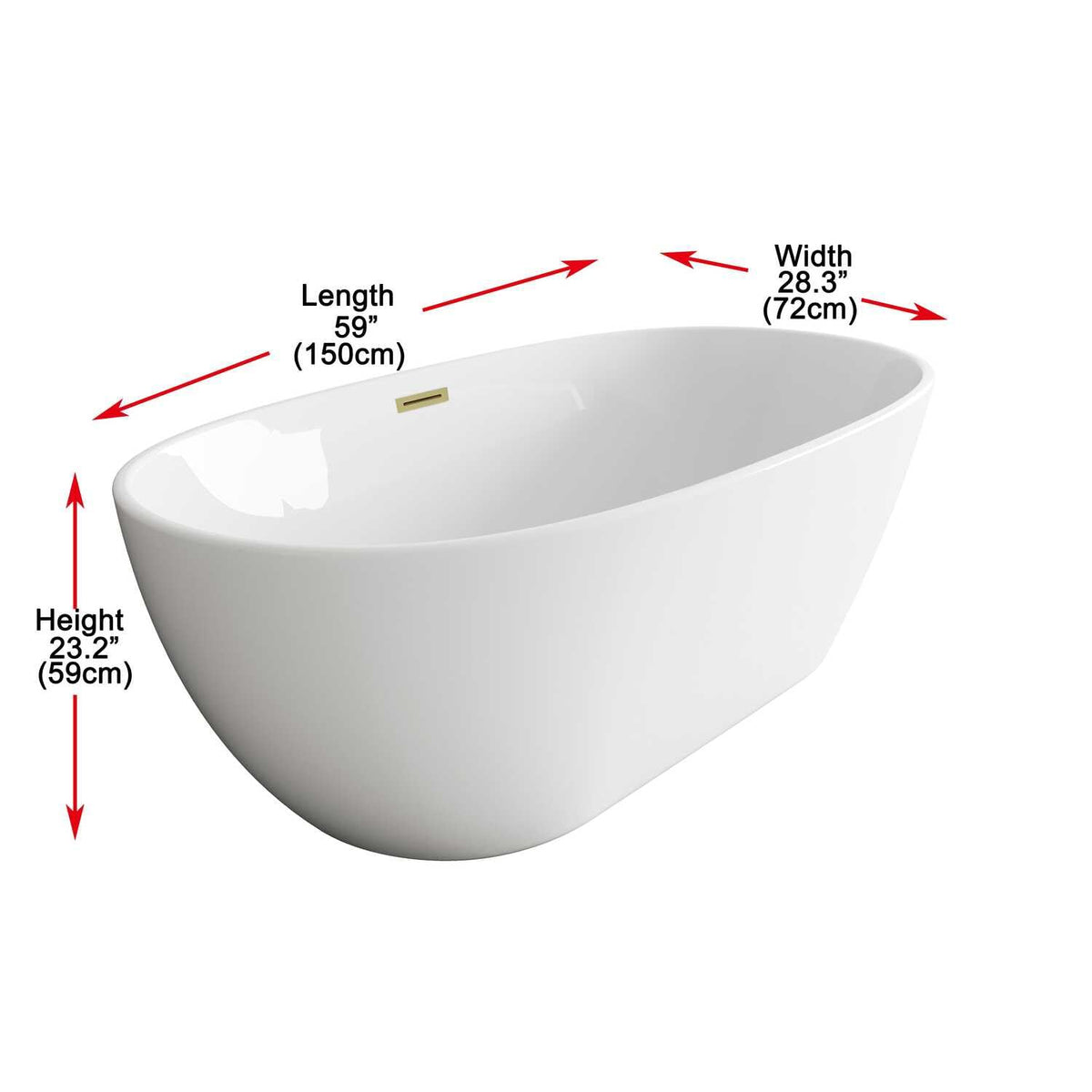 Allegra Soaking Bathtub by Lighting Design – White