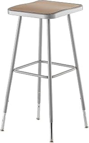 National Public Seating 31-39" Adj. Stool with Hardboard Seat