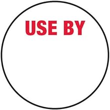 HUBERT "Use by" Labels White with Red Imprint- 1"Dia, 1000 Per Roll