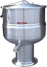 Crown DP-30 Direct Steam Stationary Kettle with 30 Gallon Capacity, 2/3 Jacket & Pedestal Base