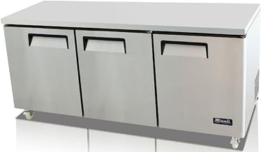 Migali C-U72R 72" Competitor Series Undercounter and Work Top Refrigerator with 24.5 cu. ft. Capacity 3 Shelves Stainless Steel Construction 115 Volts and Digital Controllers in Stainless