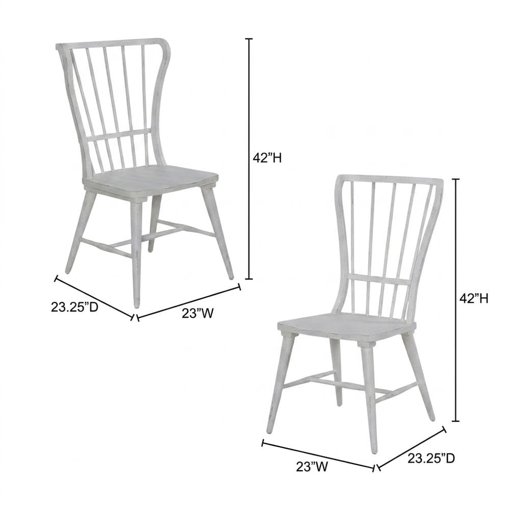 Pine Windsor Back Side Chairs Set of by Starlight Canyon Home – Pine Solids and amp, Veneers, White, Pack of 2