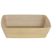 Serving Bowl Light Brown Wood Bowl Soft Square - 13"L x 10 1/2"w x 3 1/5"H by HUBERT – Melamine, Brown, Model M2342-LT WOOD