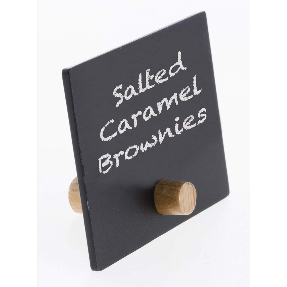 Wooden Peg Sign Matte Black Plastic - 3 1/2 L x 2 1/2 H by HUBERT – Plastic, Black, Pack of 3, Model 41348
