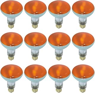 Satco S3239-12PK BR30 Incandescent Reflector Light Bulb, Amber, 12-Pack