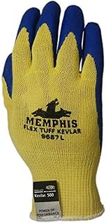 MCR Safety 9687L Flex Tuff Kevlar Glove, Large, Blue (Pack of 12)