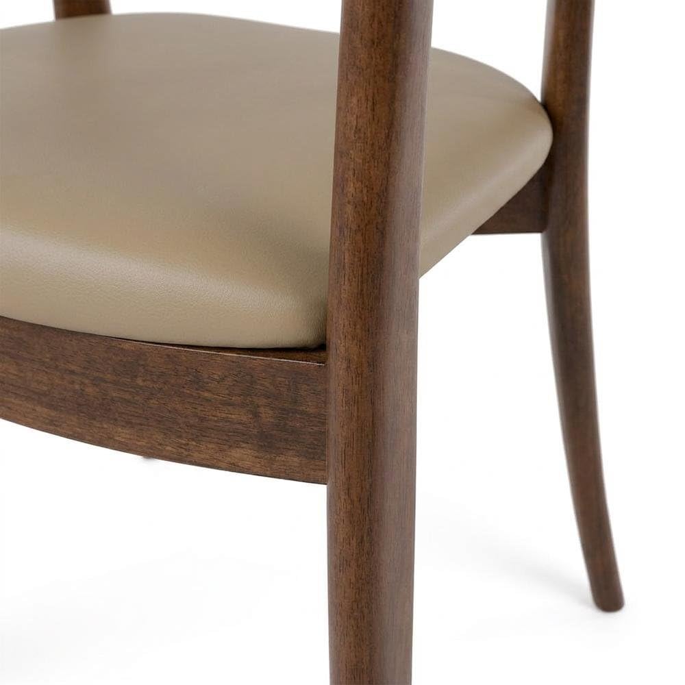 Ralmon Rich Walnut Dining Chairs Set of 2 with Solid Wood Construction by Starlight Canyon Home – Solid Wood, Rubberwood, Metal, Fabric, Brown, Pack of 2