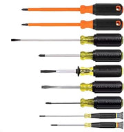 9-Piece Electrician Tool Set with (3) Phillips by KLEIN TOOLS – 9-Piece, Tool Steel, Orange/Black, Model 85850