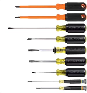 9-Piece Electrician Tool Set with (3) Phillips by KLEIN TOOLS – 9-Piece, Tool Steel, Orange/Black, Model 85850