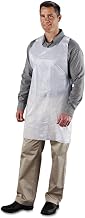 AmerCareRoyal Poly Apron, 24 x 42, One Size Fits All, White, 100/Pack, 10 Packs/Carton