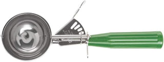 HUBERT 3 1/4 oz Portion Control Disher Stainless Steel with Green Polypropylene Handle - #12