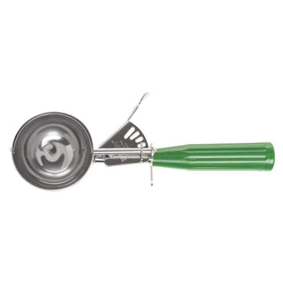 3 1/4 oz Portion Control Disher Stainless Steel with Green Polypropylene Handle - # by HUBERT – Plastic, Model 49110