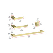 Sofia 4-Pc Stainless Steel Hardware Set in Gold by Elegant Kitchen and Bath – Stainless Steel, Gold, Model HWB-13S4BGD