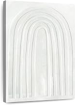 ElephantStock - Arcobaleno Bianco II Wall Art - Vertical Canvas Wall Art - Living Room Wall Decor - Mixed Media Abstract Minimalist Canvas Art - White And Gray Decor by Emma Scarvey - 34" x 51"