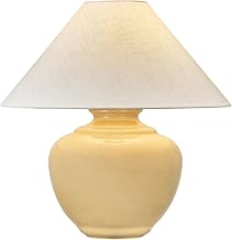 Hudson Valley Lighting French Ridge 1-Light Table Lamp | Aged Brass with Dijon Ceramic Base and Textured Linen Shade | Designer Accent Lamp for Bedroom, Living Room, or Console | L3324-AGB/CDJ
