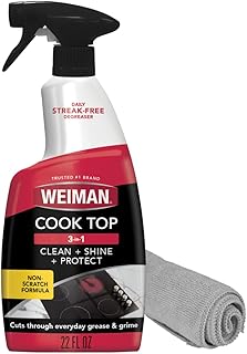 Weiman Daily Cooktop Cleaner & Degreaser, 22 Fl Oz with Microfiber Cloth