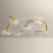 Kune 7-Light Semi Flush | Natural & Vogue Style | Vintage Gold Leaf Finish | Made of Steel & Glass | Damp-Rated for Bathroom Use | 68.75" Dia x 10.5" H | -VGL by Corbett Lighting