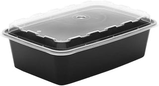 CR-937B 38 Oz. Black Plastic Container - 150 / CS