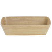 Serving Bowl Light Brown Wood Bowl Soft Square - 12 1/2"L x 7"w x 3 1/5"H by HUBERT – Melamine, Brown, Model M2341-LT WOOD