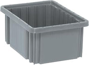 QUANTUM STORAGE SYSTEMS DG91050GY Dividable Grid Storage Container, Heavy-Duty Stackable Plastic Parts Bin for Warehouse, Assembly & Industrial Organization, 10-7/8" x 8-1/4" x 5", Gray, 20-Pack