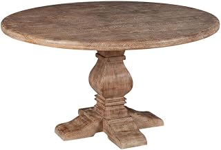 Starlight Canyon Home 54-Inch Round Dining Table in Mango Wood, Rustic Kitchen Table for Dining Room Kitchen, Solid Wood Accent Table, Light Brown
