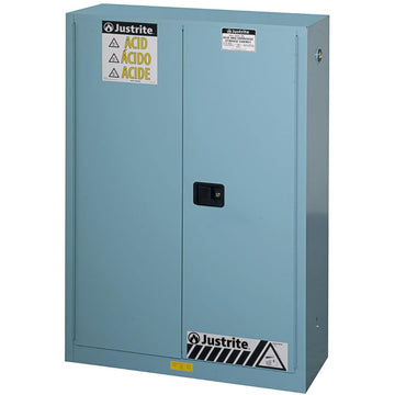 Acid Corrosive Storage Cabinet by Justrite – 45 Gallon, Galvanized Steel, Blue, Model 894502