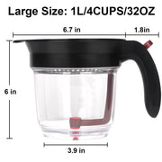 GameXcel Fat Separator, 4 Cup 32 Ounce Capacity with Bottom Release, Version A