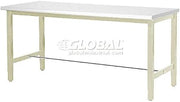 Global Industrial 72" W x 24" D Adjustable Height Workbench, 1-5/8" Thick Plastic Laminate Square Edge, Tan