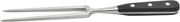Winco 6" Black Stainless Steel Straight Fork | Precision control for carving tasks, Extra-heavyweight german steel, NSF certified for safety, Restaurant service