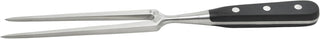 Winco 6" Black Stainless Steel Straight Fork | Precision control for carving tasks, Extra-heavyweight german steel, NSF certified for safety, Restaurant service
