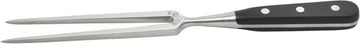 Winco 6" Black Stainless Steel Straight Fork | Precision control for carving tasks, Extra-heavyweight german steel, NSF certified for safety, Restaurant service