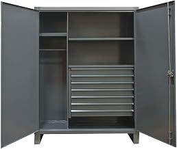 Durham Extra Heavy Duty Welded 12 Gauge Steel Wardrobe Cabinets with 7 Drawers, HDWC244878-7M95, 1900 lbs Shelf Capacity, 24" Length x 48" Width x 78" Height, 2 Shelves