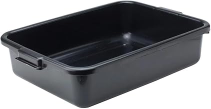 Winco 5" Black Bus Box Dish Tub for Restaurants