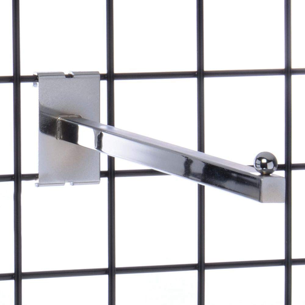 Gridwal Faceout Square Tube 12" Chrome by Retail Resource – Chrome, Model GGW12