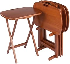 Furnifact Brown Snack Table Set, Modern Design, Versatile for Home, Living Room, Entertainment, Elegant Transitional Style, 5-Piece Set