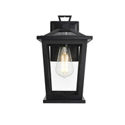 Cayman One Light Outdoor Wall Sconce Black by Lighting Design – Iron, Black