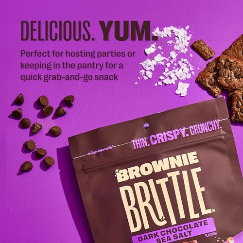 Brownie Brittle Dark Chocolate Sea Salt / 5 Ounce (Pack of 6) / Gift Box Brittle