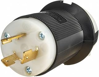 Hubbell HBL2311ST - Male Plug, Industrial, Locking Device, 20A, 125V, 2-Pole, 3-Wire Grounding, Black and White