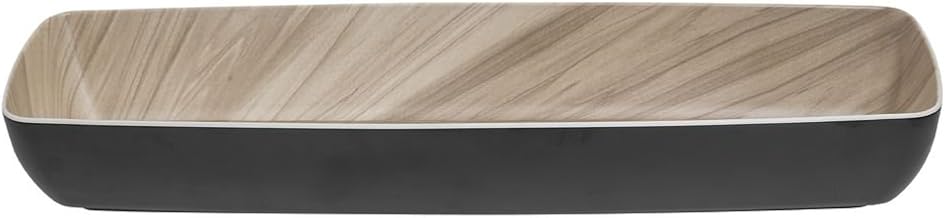HUBERT Serving Bowl Wood-Look Black Melamine with Light Wood Inside - 20 7/8 L x 6 2/3 W x 3" H