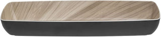 HUBERT Serving Bowl Wood-Look Black Melamine with Light Wood Inside - 20 7/8 L x 6 2/3 W x 3" H