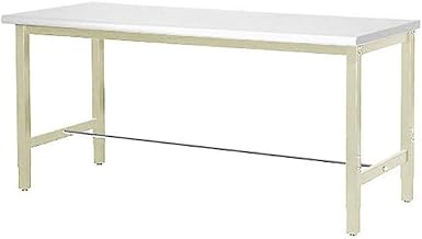 Global Industrial 96" W x 36" D Adjustable Height Workbench, 1-1/4" Thick ESD Square Edge, Tan