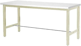 Global Industrial 96" W x 36" D Adjustable Height Workbench, 1-1/4" Thick ESD Square Edge, Tan